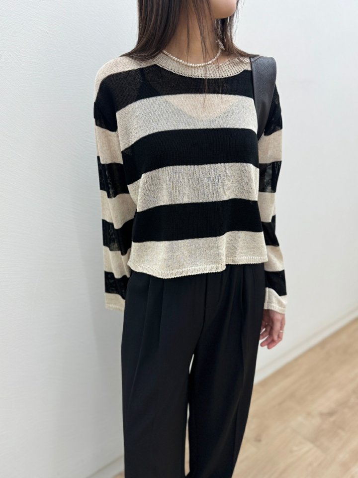 Most - Korean Women Fashion - #womensfashion - Cooling Stripe Round Tee - 5