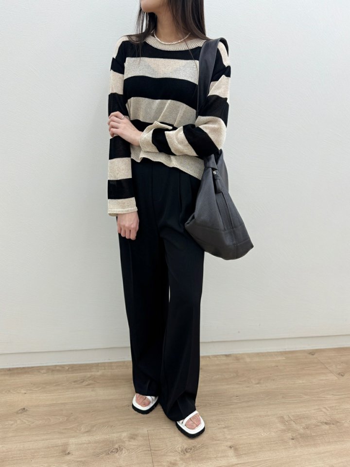 Most - Korean Women Fashion - #womensfashion - Cooling Stripe Round Tee - 9
