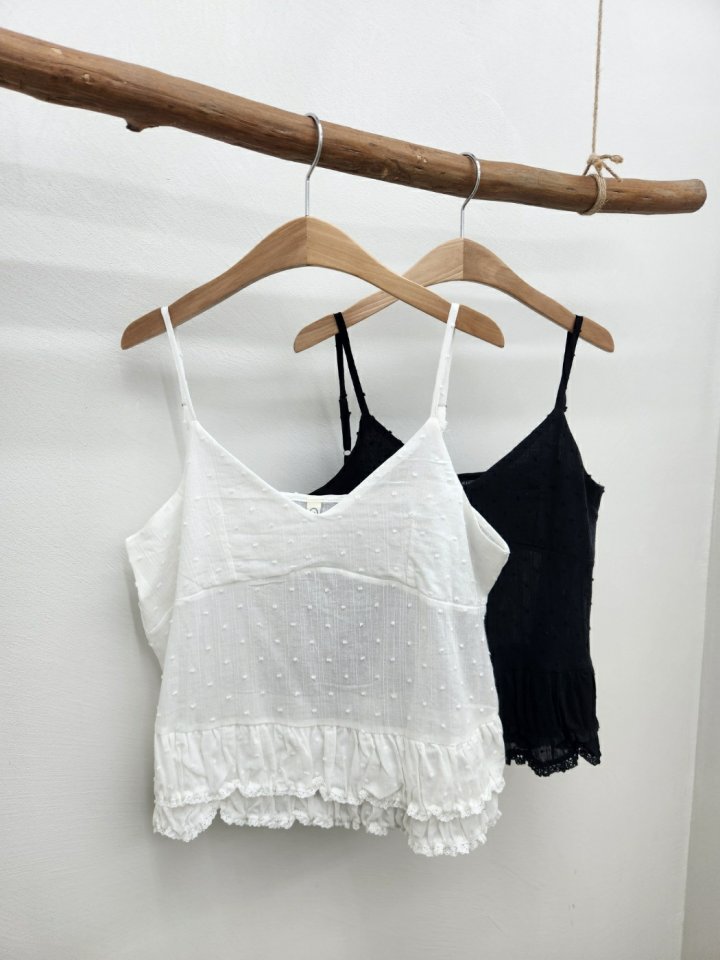 Most - Korean Women Fashion - #momslook - Dot Frill Sleeveless - 4