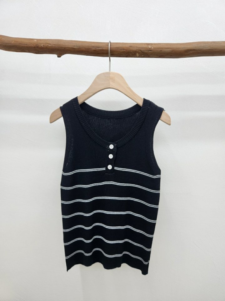Most - Korean Women Fashion - #womensfashion - Grow Stripe Sleeveless - 3