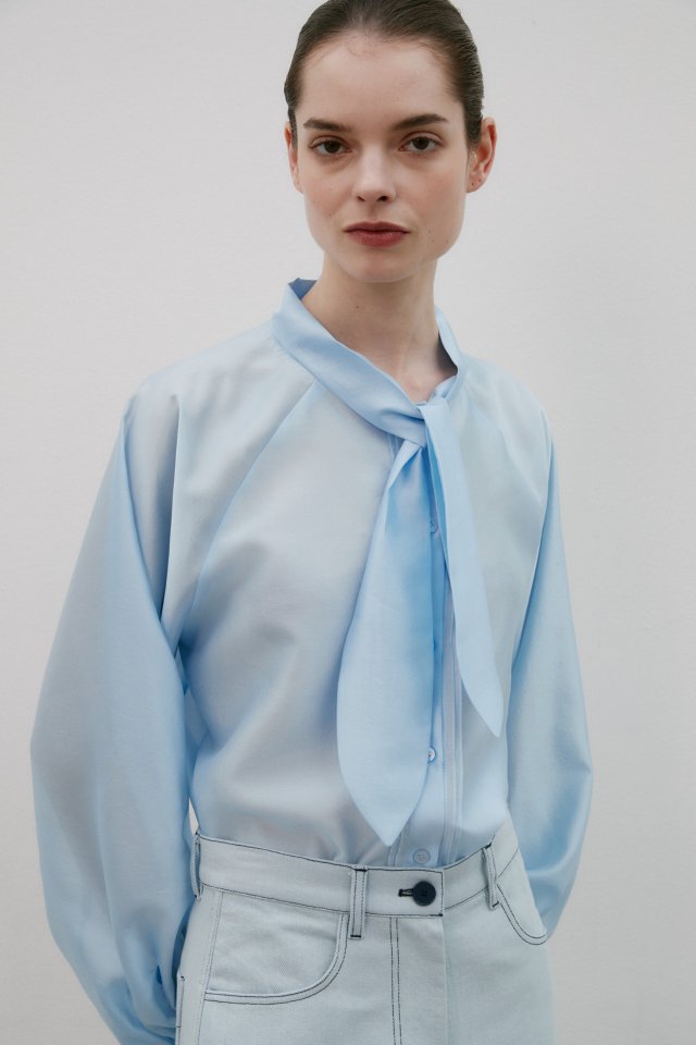 Neroli36 - Korean Women Fashion - #momslook - See Through Tie Blouse - 10