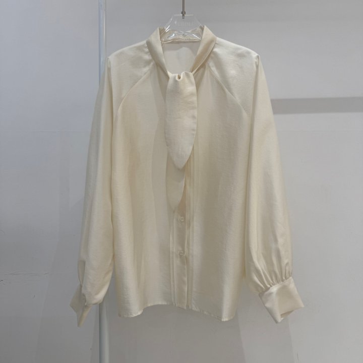 Neroli36 - Korean Women Fashion - #momslook - See Through Tie Blouse - 2