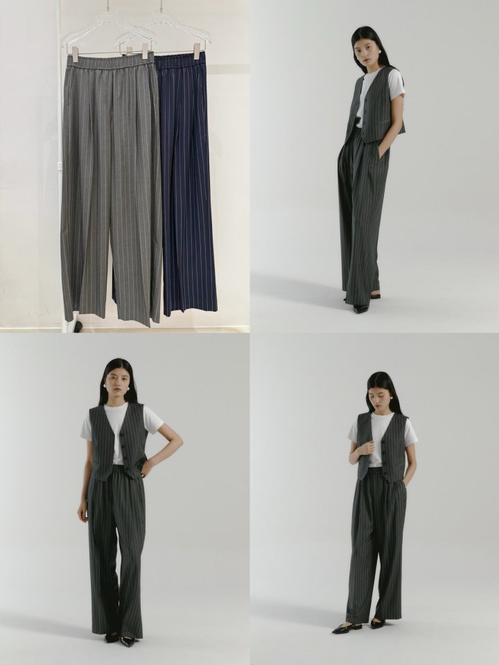 Neroli36 - Korean Women Fashion - #restrostyle - Muse Band Pleats Pants - 5