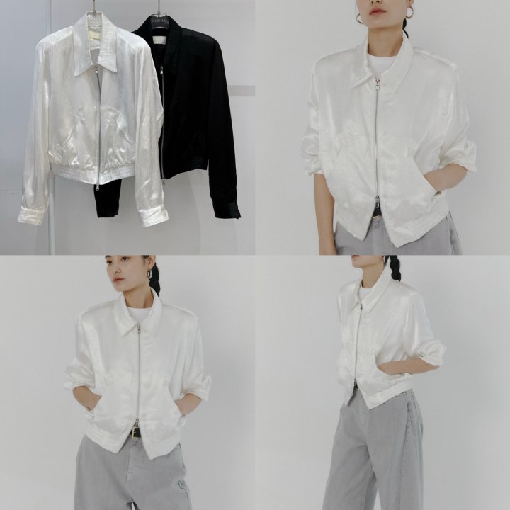 Neroli36 - Korean Women Fashion - #pursuepretty - Satin Padded Blouson - 4