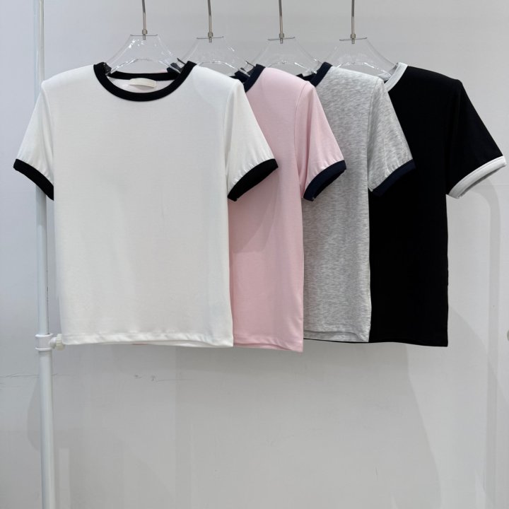 Neroli36 - Korean Women Fashion - #romanticstyle - Colored Padded Tee