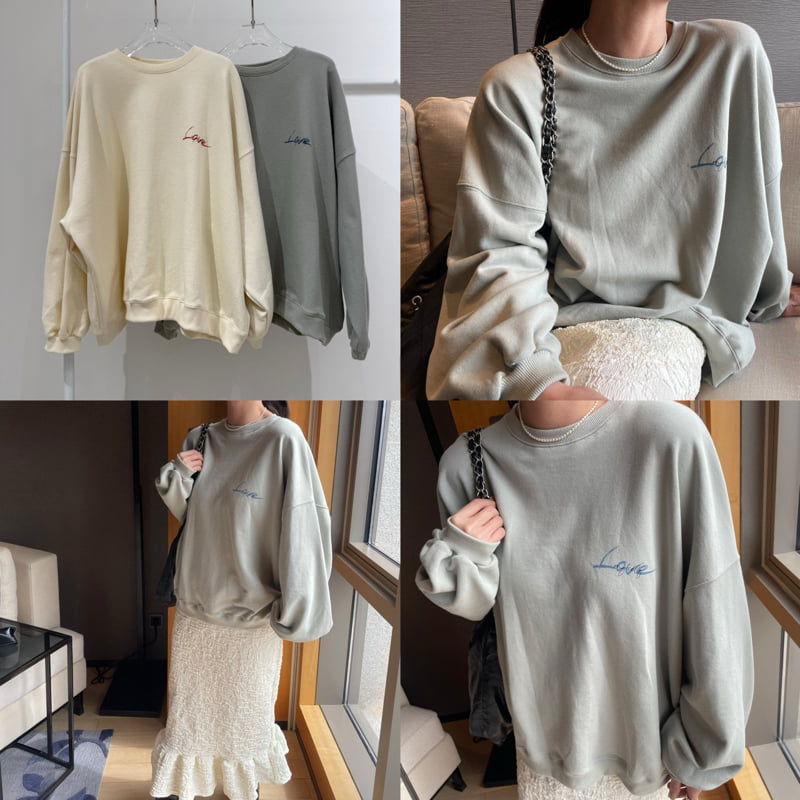 Neroli36 - Korean Women Fashion - #shopsmall - H Love Sweatshirts - 11