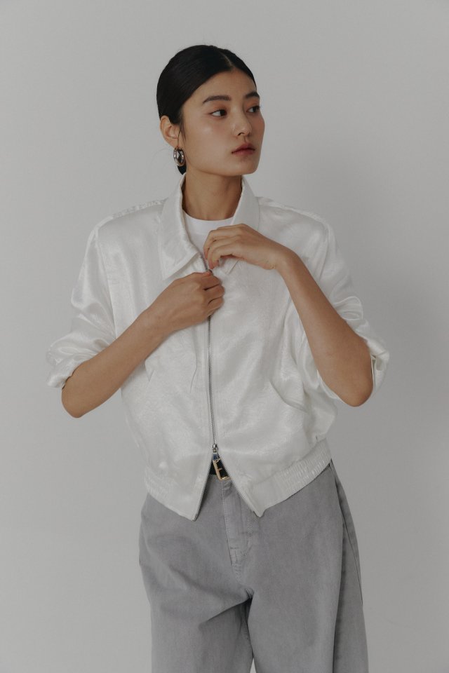 Neroli36 - Korean Women Fashion - #thatsdarling - Satin Padded Blouson - 7