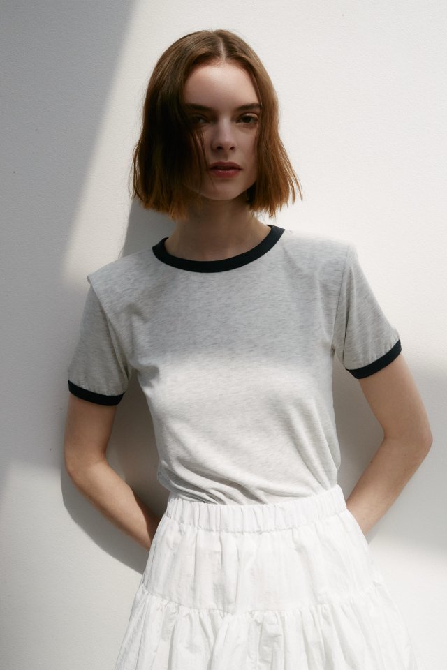 Neroli36 - Korean Women Fashion - #womensfashion - Colored Padded Tee - 6