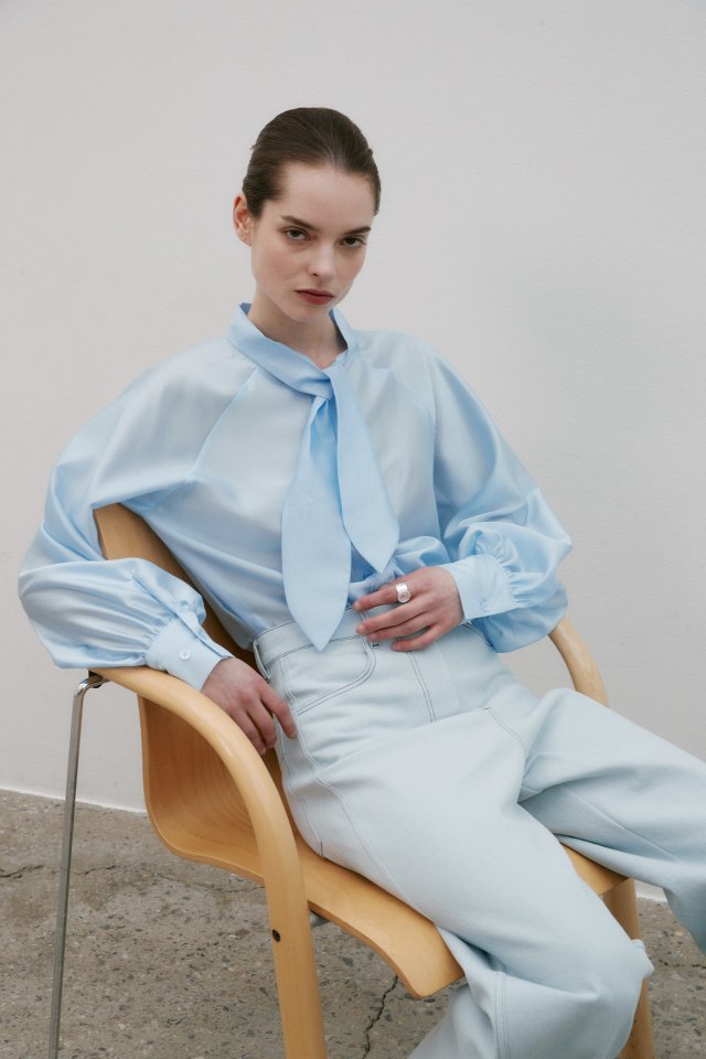 Neroli36 - Korean Women Fashion - #womensfashion - See Through Tie Blouse - 7