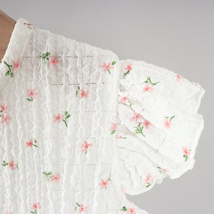 New Pierrot - Korean Baby Fashion - #babyboutique - Flower Frill One-piece - 7