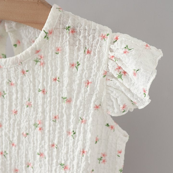 New Pierrot - Korean Baby Fashion - #babyboutique - Flower Frill One-piece - 8