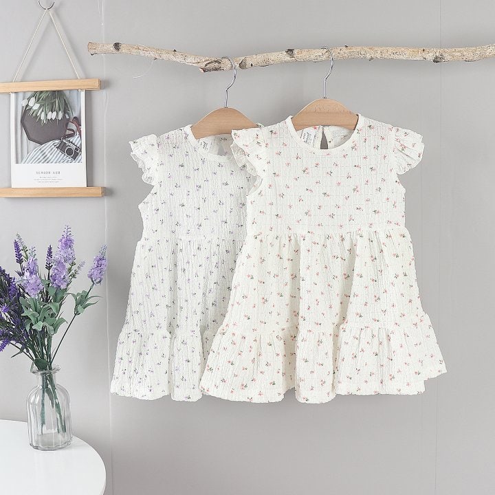 New Pierrot - Korean Baby Fashion - #babyboutiqueclothing - Flower Frill One-piece - 9