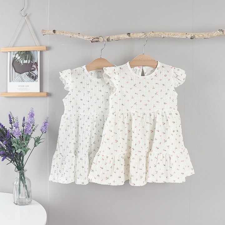 New Pierrot - Korean Baby Fashion - #babyclothing - Flower Frill One-piece - 10