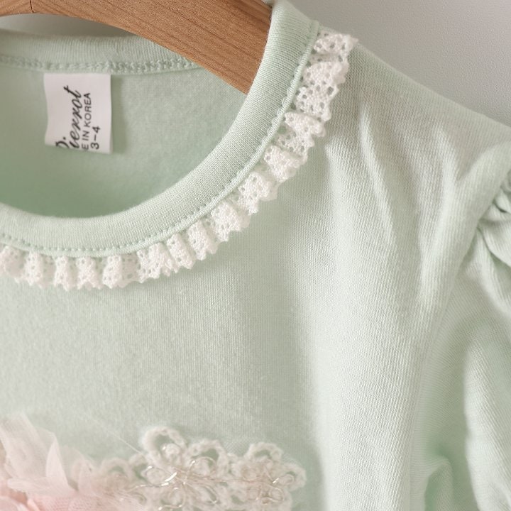 New Pierrot - Korean Baby Fashion - #babyclothing - Flower Ribbon tee - 5