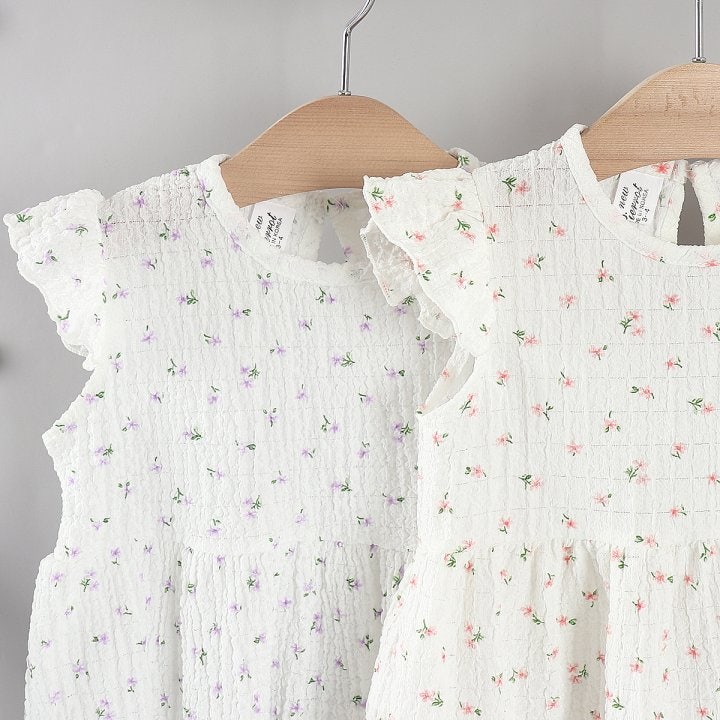New Pierrot - Korean Baby Fashion - #babyfashion - Flower Frill One-piece - 11