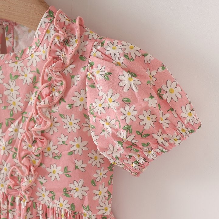 New Pierrot - Korean Baby Fashion - #babyfashion - Flower Frill One-piece - 7
