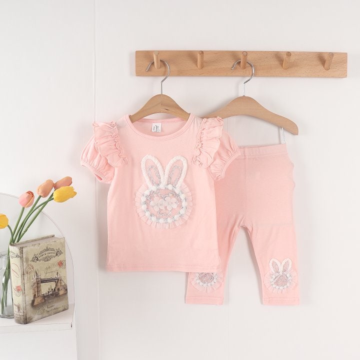 New Pierrot - Korean Baby Fashion - #babyfever - Rabbit Leggings - 6