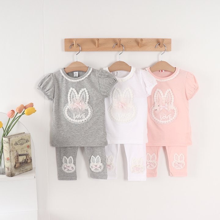 New Pierrot - Korean Baby Fashion - #babyfever - Pearl Rabbit Leggings - 3