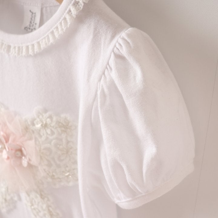 New Pierrot - Korean Baby Fashion - #babygirlfashion - Flower Ribbon tee - 8