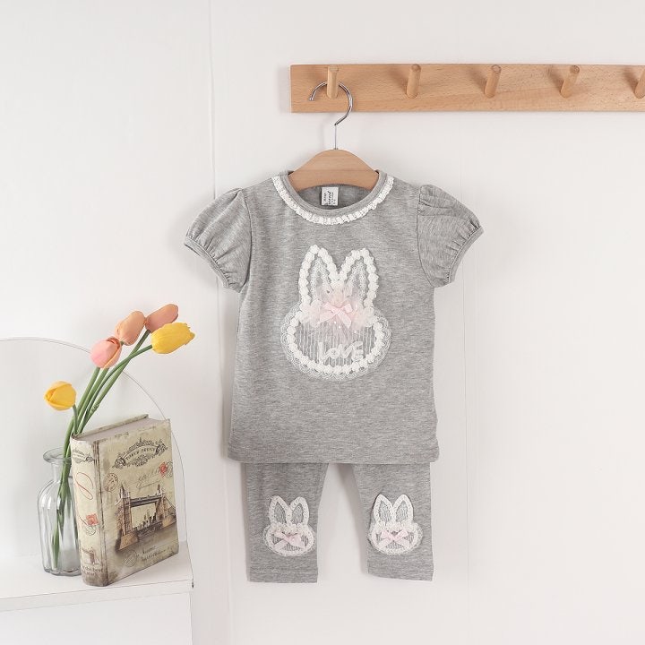 New Pierrot - Korean Baby Fashion - #babyfever - Pearl Rabbit Leggings - 4