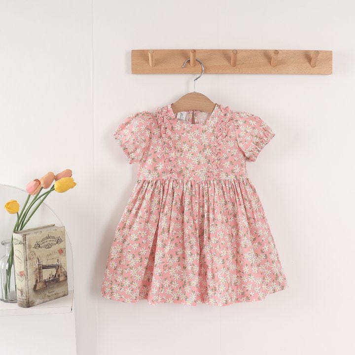 New Pierrot - Korean Baby Fashion - #babylifestyle - Flower Frill One-piece - 10