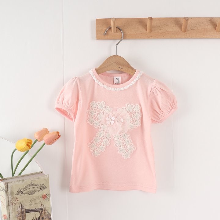 New Pierrot - Korean Baby Fashion - #babylifestyle - Flower Ribbon tee - 9