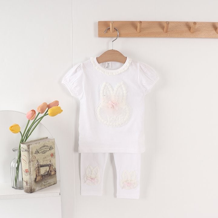 New Pierrot - Korean Baby Fashion - #babylifestyle - Pearl Rabbit Leggings - 5
