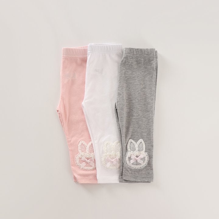 New Pierrot - Korean Baby Fashion - #babyootd - Pearl Rabbit Leggings - 7