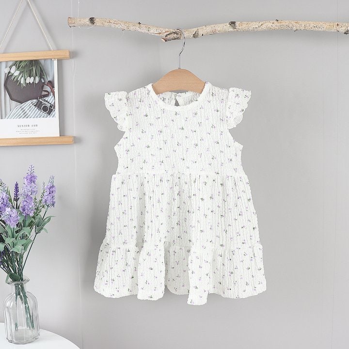 New Pierrot - Korean Baby Fashion - #babyoutfit - Flower Frill One-piece - 2