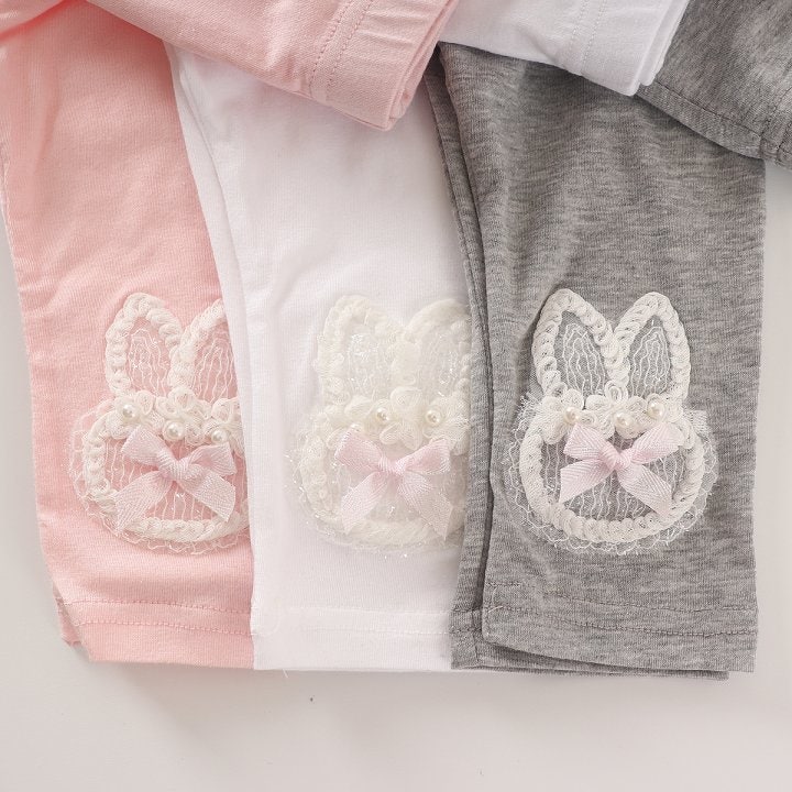 New Pierrot - Korean Baby Fashion - #babyoutfit - Pearl Rabbit Leggings - 8