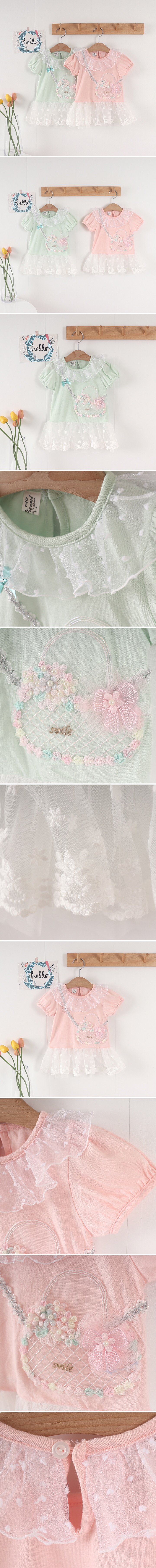 New Pierrot - Korean Baby Fashion - #babywear - Flower Bag One-piece