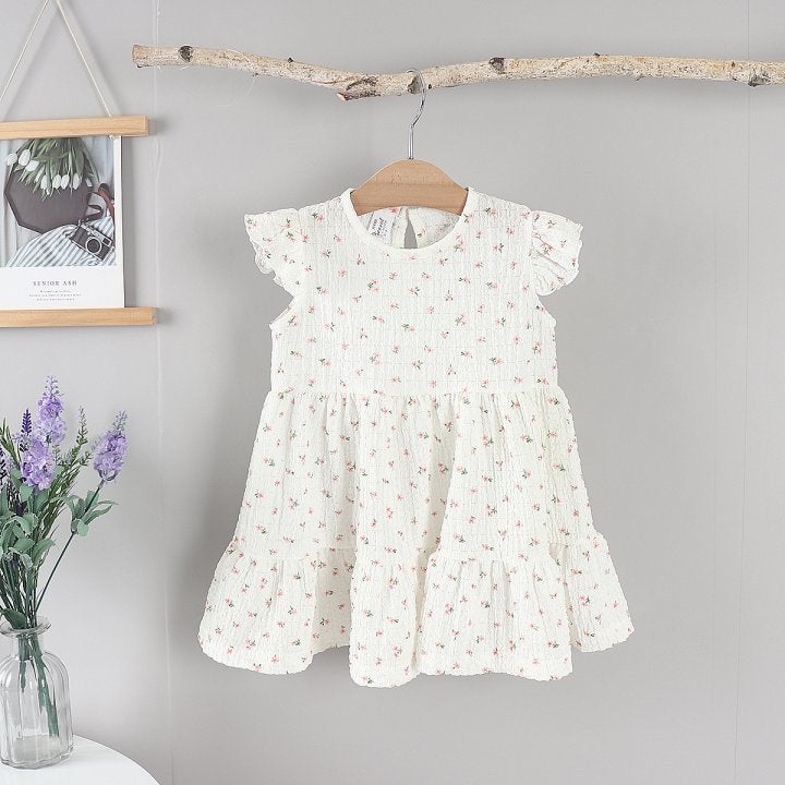 New Pierrot - Korean Baby Fashion - #onlinebabyshop - Flower Frill One-piece - 6
