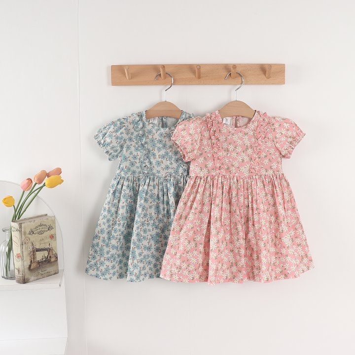 New Pierrot - Korean Baby Fashion - #onlinebabyshop - Flower Frill One-piece - 2