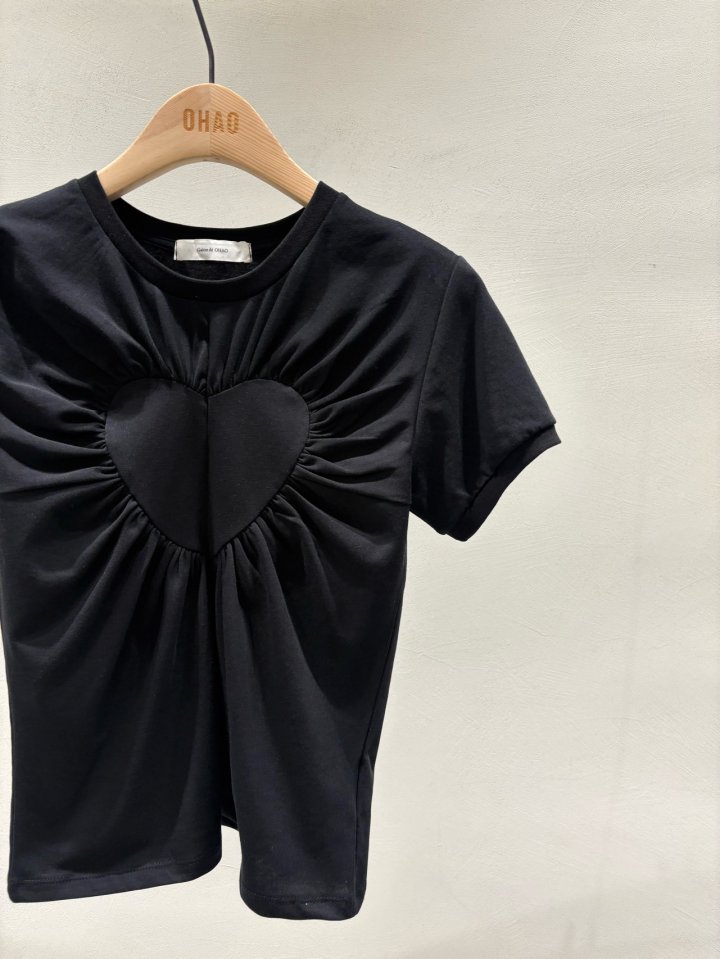 Ohao - Korean Women Fashion - #momslook - Heart Tee