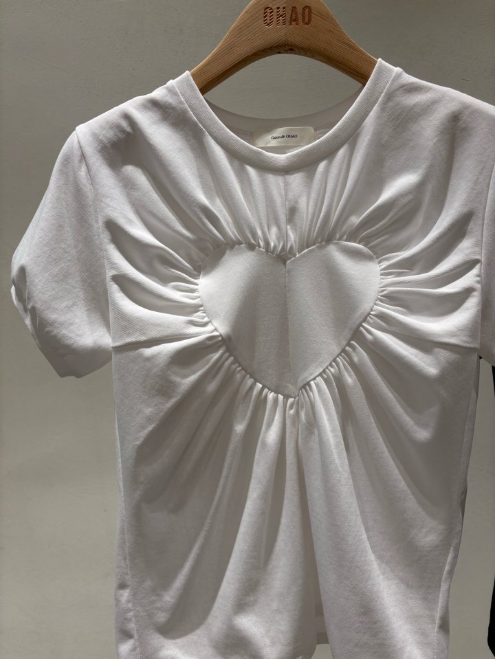 Ohao - Korean Women Fashion - #womensfashion - Heart Tee - 2