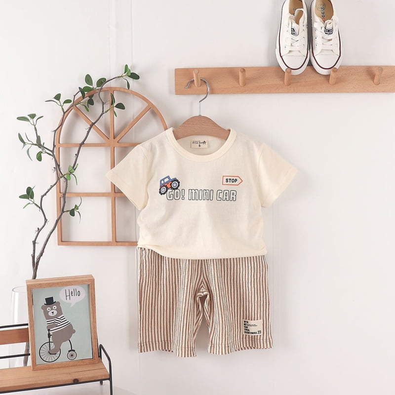 Olive denim - Korean Children Fashion - #Kfashion4kids - Mini Car Tee - 11