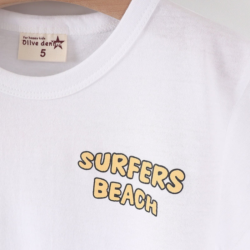 Olive denim - Korean Children Fashion - #kidzfashiontrend - Surfing Bear Tee - 4