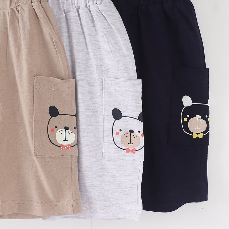 Olive denim - Korean Children Fashion - #Kfashion4kids - Bear Shorts - 3