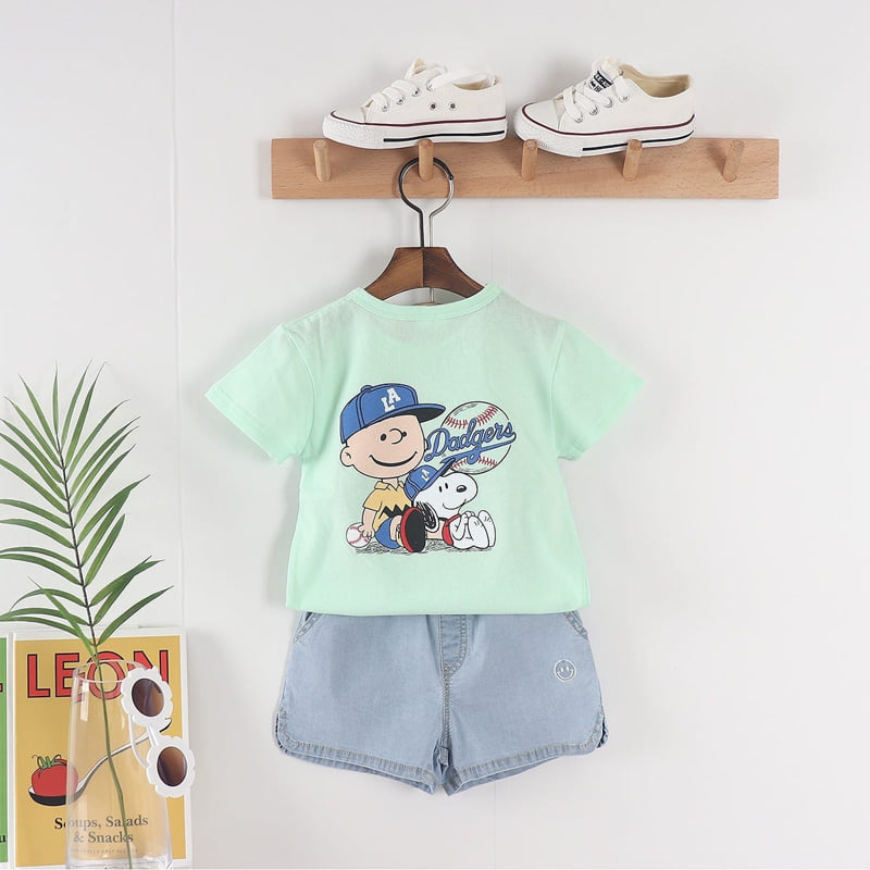 Olive denim - Korean Children Fashion - #Kfashion4kids - Denim Smile Embroidery Pants - 8