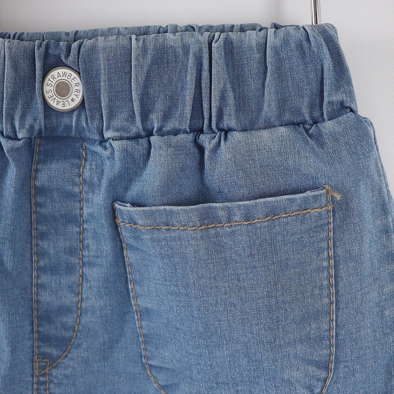 Olive denim - Korean Children Fashion - #kidzfashiontrend - Denim Frill Shorts - 4