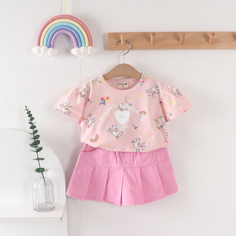 Olive denim - Korean Children Fashion - #Kfashion4kids - Unicorn Tee - 2