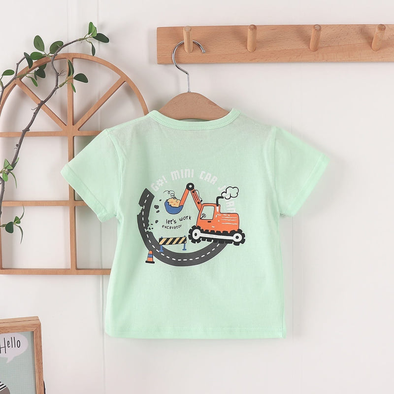 Olive denim - Korean Children Fashion - #childofig - Mini Car Tee - 3
