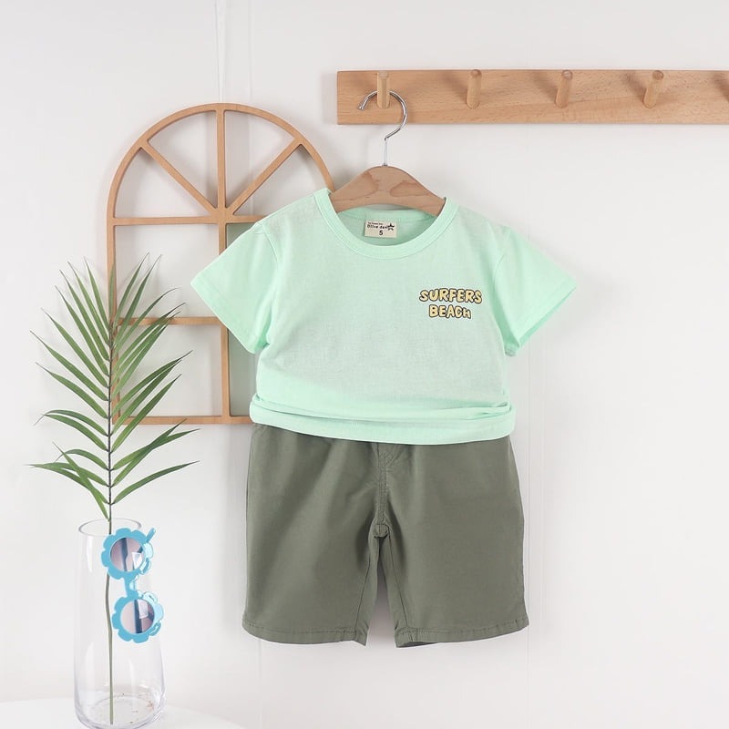 Olive denim - Korean Children Fashion - #childofig - Surfing Bear Tee - 10