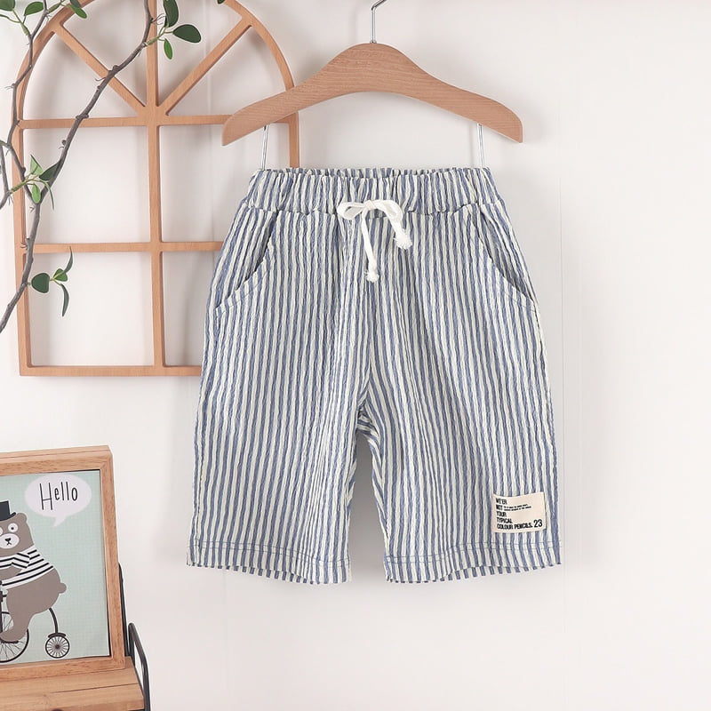 Olive denim - Korean Children Fashion - #childofig - Stripe Shorts - 2