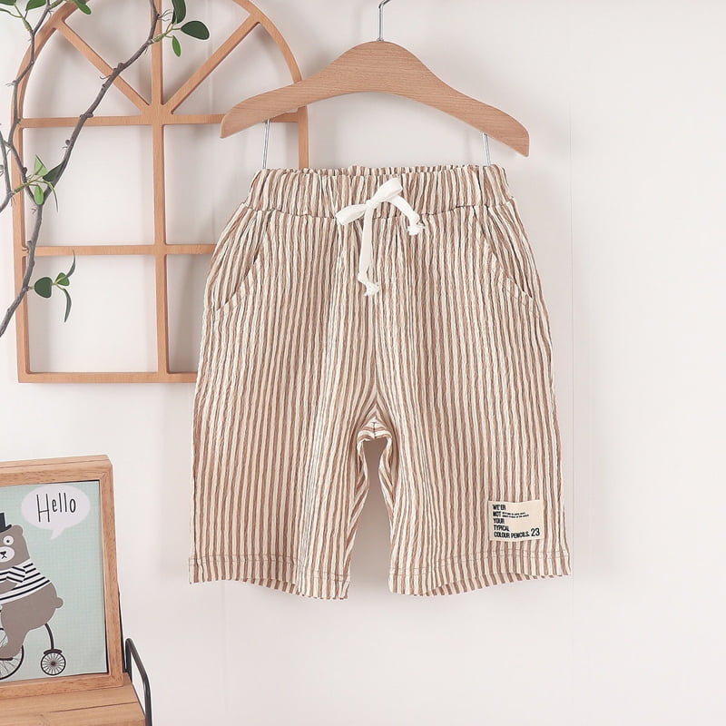 Olive denim - Korean Children Fashion - #childofig - Stripe Shorts - 3
