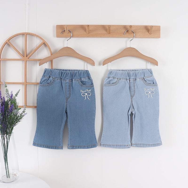 Olive denim - Korean Children Fashion - #childofig - Denim Ribbed Shorts
