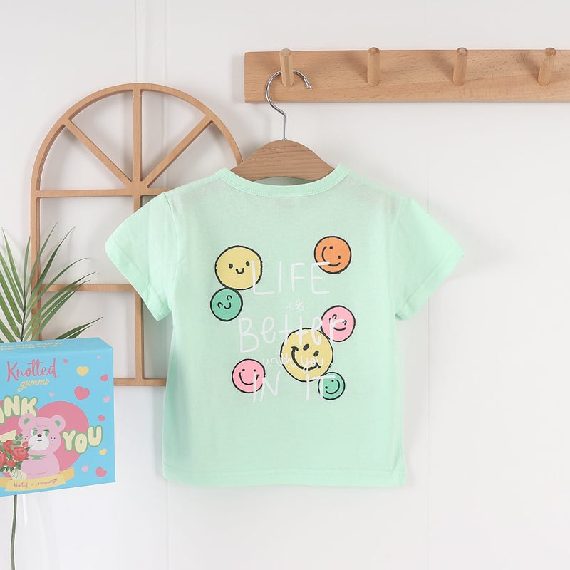 Olive denim - Korean Children Fashion - #childrensboutique - Smile Tee - 6