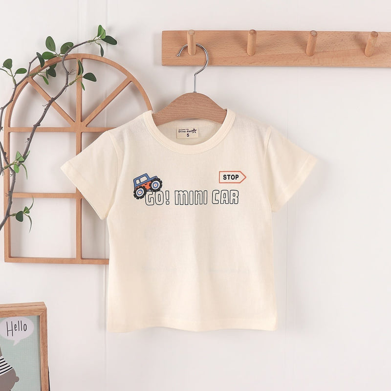 Olive denim - Korean Children Fashion - #childofig - Mini Car Tee - 4