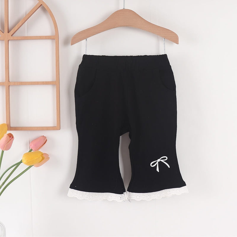 Olive denim - Korean Children Fashion - #childrensboutique - Ribbon Lace Pants - 8