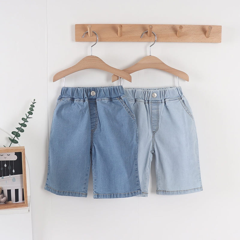 Olive denim - Korean Children Fashion - #childrensboutique - Denim Shorts - 2